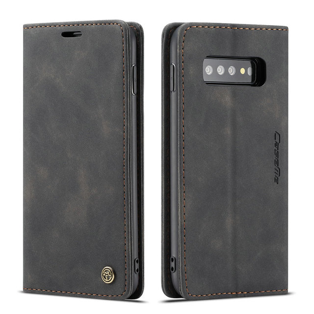 For Samsung S10 Plus Wallet Case, Standing Card Holder Business Style Phone Cover Case for Samsung Galaxy S10 S20 S21 Fe S22 S23