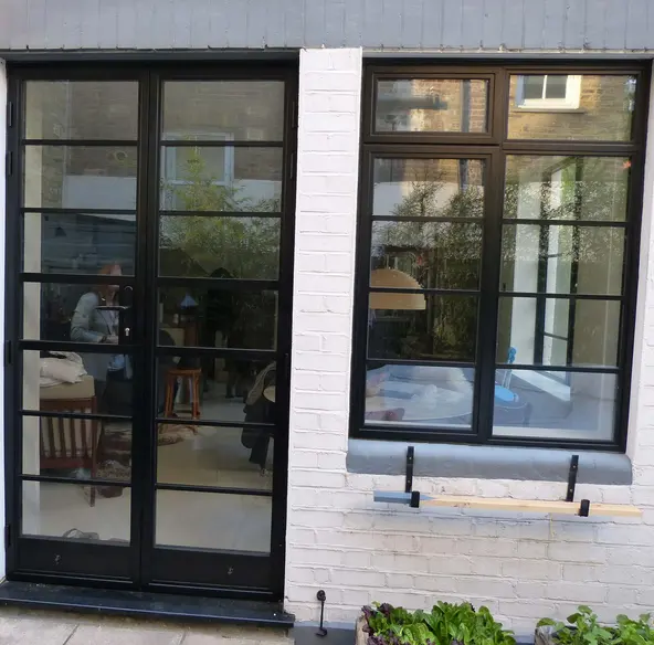 Comercial de vidro temperado preto francês portas de ferro forjado para porta janela de entrada nova grade de ferro projetos