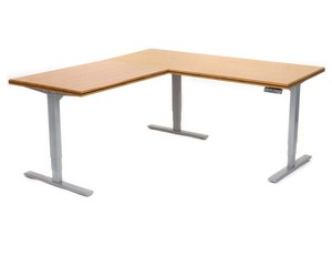 Bàn Điều Chỉnh Chiều Cao Bằng Điện Bàn Điều Hành Góc Với Sơn Màu Xám Đồ Nội Thất Văn Phòng Thương Mại - Product Image 3