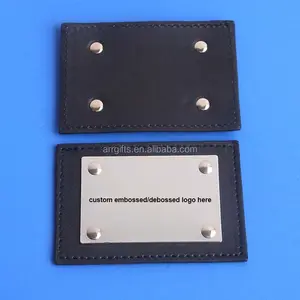 Custom Embossed/Debossed Logo Metal Leather Plates for Cap / Clothing / Furniture