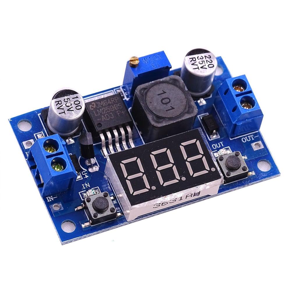Регулируемый понижающий модуль питания LM2596, постоянный ток от 4,0 до 40 до 1,3-37 в, 20 шт./лот + светодиодный вольтметр TK0343