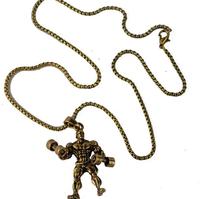 Uthai CH038 — collier Huilin pour hommes, bijoux pour entrainement, musculation, Fitness, chaîne en acier inoxydable, pendentif