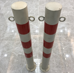 Columna de advertencia de hierro con anillo, delineadores metálicos, bolardo, poste de advertencia de acero