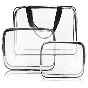 Cosmetic Waterproof Bag Transparent Clear PVC Travel Makeup Bag Waterproof And Felt Cosmetic Case