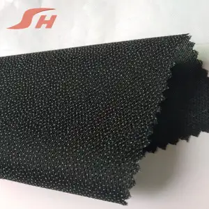 Tela entrelazada adhesiva de tejido fusible elástico de punto doble de poliéster 75D