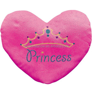 Valentine gift cute princess pink heart shaped pillow custom cartoon soft stuffed plush pillow