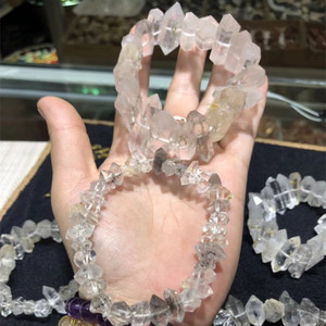 สร้อยข้อมือคริสตัลควอตซ์ปลายคู่,สร้อยข้อมือ <span class=keywords><strong>Herkimer</strong></span> ดิบจากธรรมชาติ - Product Image 2