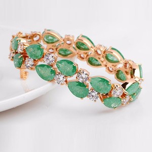 Teemi gotas de agua de hielo del corte Cubic Zirconia Diamantes oro 18K plateado populares Mona Lisa pulsera para la joyería <span class=keywords><strong>muj</strong></span> - Product Image 3