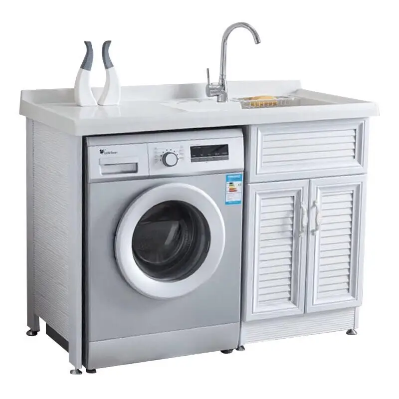 Máquina de lavar roupa banheiro vanity armário