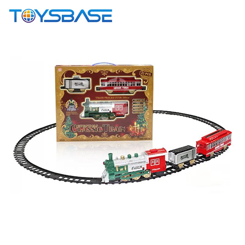 Trem de natal elétrico, conjunto de trem de brinquedo, modelo de escala ho, trem com som e luz