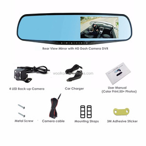 Espejo retrovisor de doble lente para coche, 1080P, 4,3 pulgadas, <span class=keywords><strong>LCD</strong></span>, 140, gran angular, caja negra, grabador de vídeo, conducción en cámara de salpicadero - Product Image 6