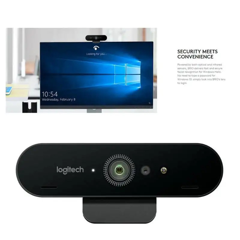 Free Shipping Logitech BRIO C1000e 4K Conference Camera Ultra HD Webcam with Mic for Live Streaming Recording