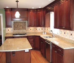 Classical Solid Wood <strong>Kitchen</strong> Furniture Sets With <strong>Free</strong> <strong>Standing</strong> <strong>Kitchen</strong> Pantry <strong>Units</strong> - Product Image 1