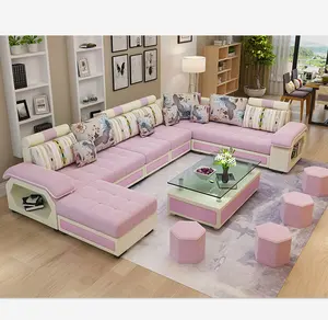 Laatste Grote Hoek Moderne Ontwerpen U-vorm Sectionele Sofa Set