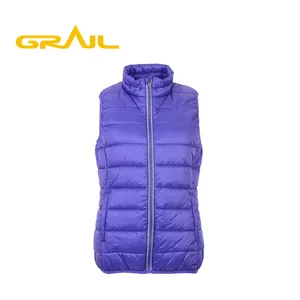 Different models of eco friendly purple outdoor padding ladies down jacket vest lightweight