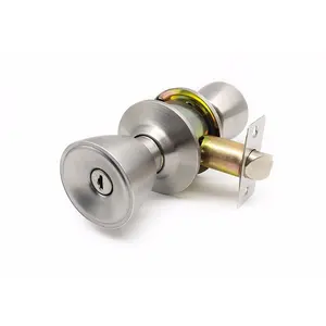 Keyless knobset door lock knob,coin operated lock, cylindrical bedroom bathroom