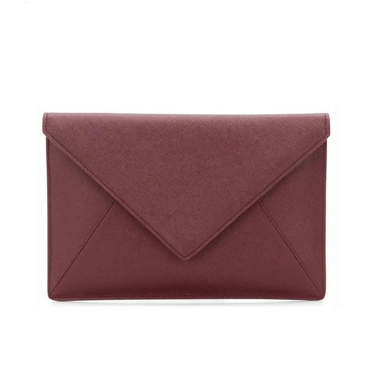Hot sale saffiano leather pouch ladies wallet envelope clutch bag