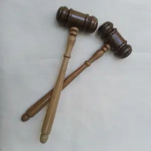 Martillo de madera de nogal Vintage para Judge y martillo hecho a mano de madera con soporte
