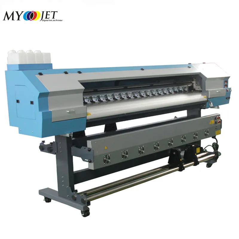 बड़े प्रारूप औद्योगिक इंकजेट प्रिंटर 1.6 m 1.8 m myjet फ्लेक्स प्रिंटिंग मशीन इनडोर पर्यावरण प्रिंटर विलायक