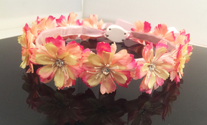 <span class=keywords><strong>Rosa</strong></span> e giallo led tiara corona <span class=keywords><strong>di</strong></span> fiori - Product Image 2