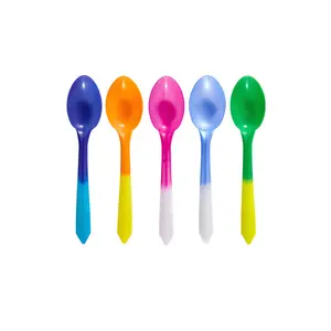 Machine Produce Color Changing Transparent Plastic Pet Scoop Sampling Spoon