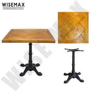 WISEMAX FURNITURE Modern Vintage Commercial Metal legs Restaurant Furniture Solid wooden Restaurant Dining Table