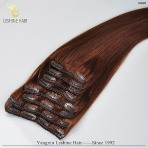 Usine En Gros <span class=keywords><strong>Brun</strong></span> Couleur 100% Remy Clip Dans Extension de Cheveux Humains - Product Image 5