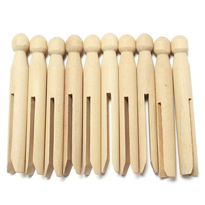 Pince de poupée en <span class=keywords><strong>bois</strong></span> naturel multifonctionnelle pour bricolage Clips de sacs colorés pour vêtements et aliments pour garde-robe et cuisine - Product Image 6