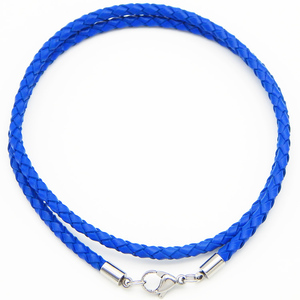 Collier en cuir Pu tressé avec fermoir mousqueton, ajustable et <span class=keywords><strong>moins</strong></span> <span class=keywords><strong>cher</strong></span>, chaîne à bijoux - Product Image 3