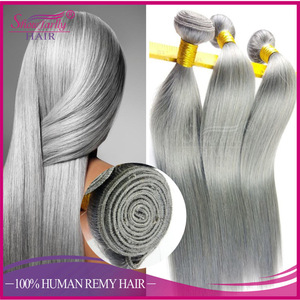 Extensiones de Cabello Humano Virgen Brasileño Gris Plateado, Tejido para Trenzas, Cabello Natural, Marca Angels Fashion Darling - Product Image 2