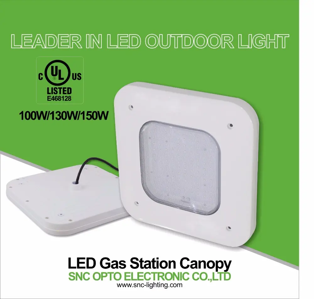 130W luz de teto de cobertura do dossel IP65 SNC 2700-7000K Significa Bem motorista levou luzes com 5 anos garantia de lúmen alto ul culpa listado