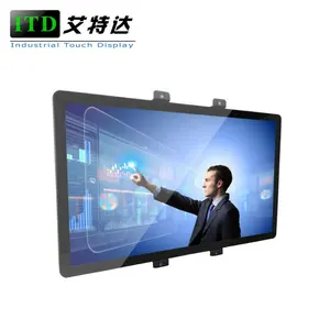 נכון שטוח מגע קיבולי מסך תעשייתי צג 55 "lcd מסך עם משולב מצלמה