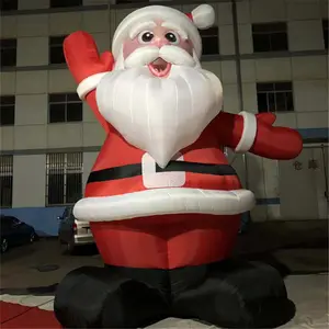 Nuovo stile di natale Babbo natale a led per esterni illuminato babbo natale gigante gonfiabile di babbo natale per la decorazione Di Natale