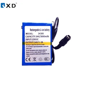 Paket Baterai Li-ion Isi Ulang Lithium-Ion, DC 24V 3000MAh, dengan Pengisi Daya