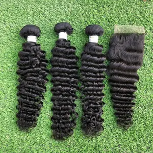 Limpio y apretado brasileño de la onda profunda del pelo de la Virgen humana popular estilo de moda - Product Image 1