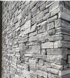 Cuarzo gris apilado <span class=keywords><strong>fachada</strong></span> <span class=keywords><strong>Exterior</strong></span> de la pared de <span class=keywords><strong>piedra</strong></span> - Product Image 4
