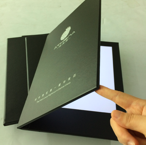 Nhà hàng điện tử LED Backlit <span class=keywords><strong>PU</strong></span> Leather <span class=keywords><strong>menu</strong></span> chủ Kích thước kép Bar sử dụng da Glow <span class=keywords><strong>menu</strong></span> bìa - Product Image 5