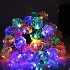 Factory Outlet IP44 <strong>LED</strong> Bubble Ball <strong>String</strong> <strong>Lights</strong> <strong>Solar</strong> <strong>Powered</strong> Crystal Ball Lamp <strong>String</strong> for Outdoor Christmas Decorations - Product Image 6