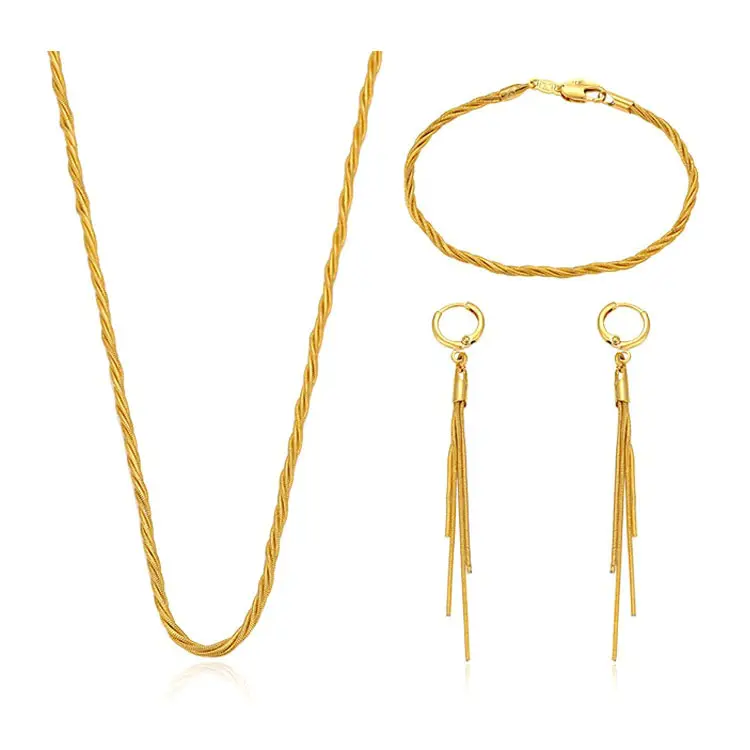 Xuping-Conjunto de collar y joyas doradas, bisutería de Dubái, 63346