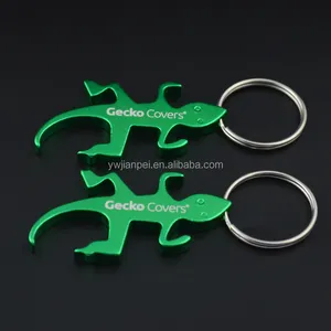 mùa hè khuyến mãi quà tặng tắc kè hình dạng bia opener keychain