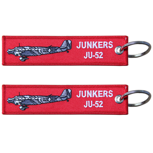 Porte-clés brodé sur mesure, porte-clés promotionnel en tissu brodé avion Junkers <span class=keywords><strong>Ju</strong></span>-<span class=keywords><strong>52</strong></span> - Product Image 1