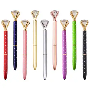 Manufacturer Metal Material and Promotional Pens Crystal Diamond Ballpoint Pen for School and Office Supplies