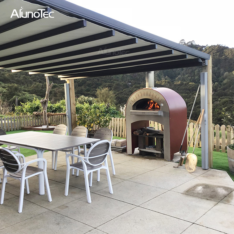 Pergola extérieure Toit Rétractable Auvent Avec LED Lumières