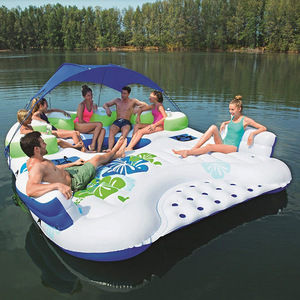 Île flottante gonflable géante pour 6 personnes, personnalisée OEM, pour lac et rivière, pour les fêtes - Product Image 5