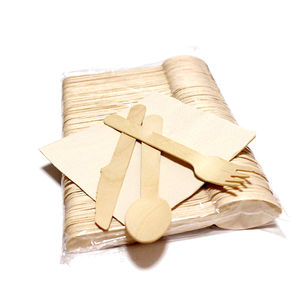Vajilla <span class=keywords><strong>de</strong></span> madera desechable <span class=keywords><strong>de</strong></span> bambú <span class=keywords><strong>de</strong></span> abedul biodegradable 100% ecológica, juego <span class=keywords><strong>de</strong></span> cubiertos y cubiertos para fiestas y cenas - Product Image 1