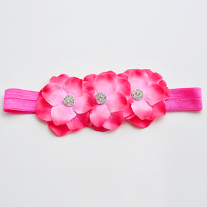 Artificial de bebé de gasa de 3 flor diadema de lujo chicas diadema bebé elástico <span class=keywords><strong>banda</strong></span> de pelo - Product Image 5