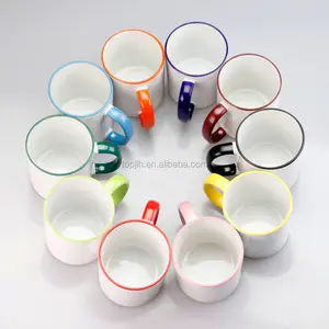 Baskılı kupalar renkli toptan 11oz sınır renkli kupa beyaz kahve kupası anneler günü için