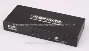4 puerto hdmi splitter distribuidor 1x4 1080p v1.3 3d televisión de alta definición de audio de alta definición con hdcp