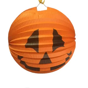 Halloween horrorpaper chinese lantern led lights battery operated halloween paper lantern custom printed paper lantern