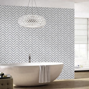 <span class=keywords><strong>Carrelage</strong></span> mosaïque en verre pour mur, <span class=keywords><strong>blanc</strong></span> et bleu, couleur mixte, <span class=keywords><strong>Chevron</strong></span> - Product Image 6